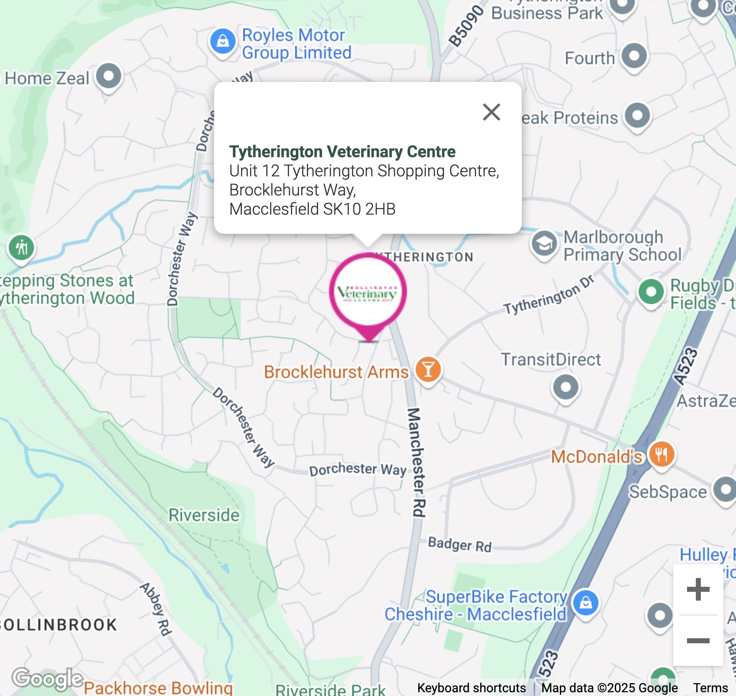 Tytherington Veterinary Centre map image